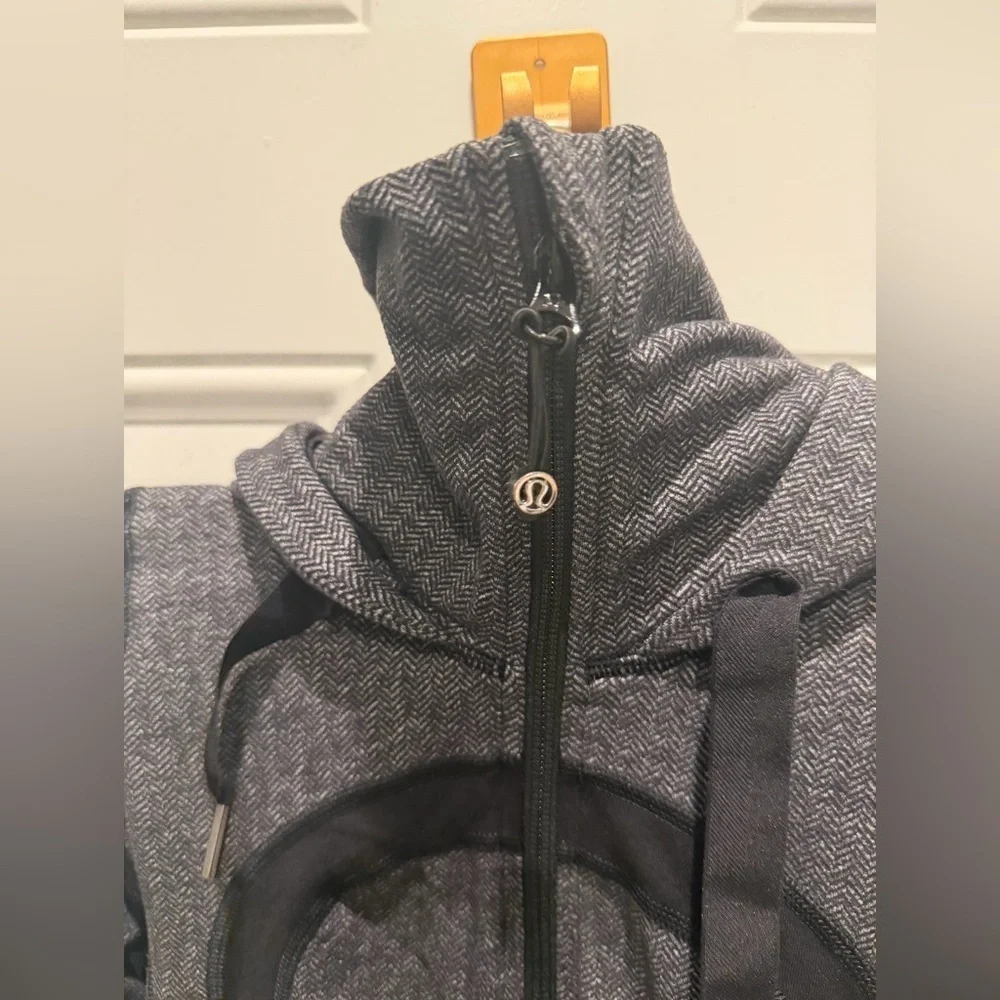 Lululemon Athletica Womens Stride Heather Herringbone Hooded Jacket Black Size 2